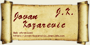 Jovan Kozarević vizit kartica
